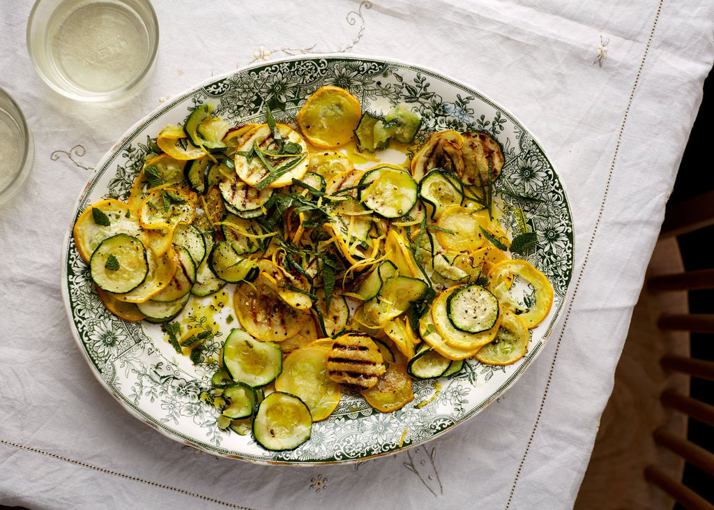 Chargrilled courgettes with lemon & mint